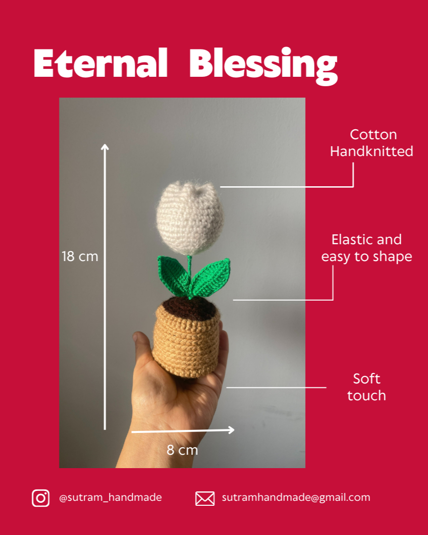 Crochet Tulip flower Pot