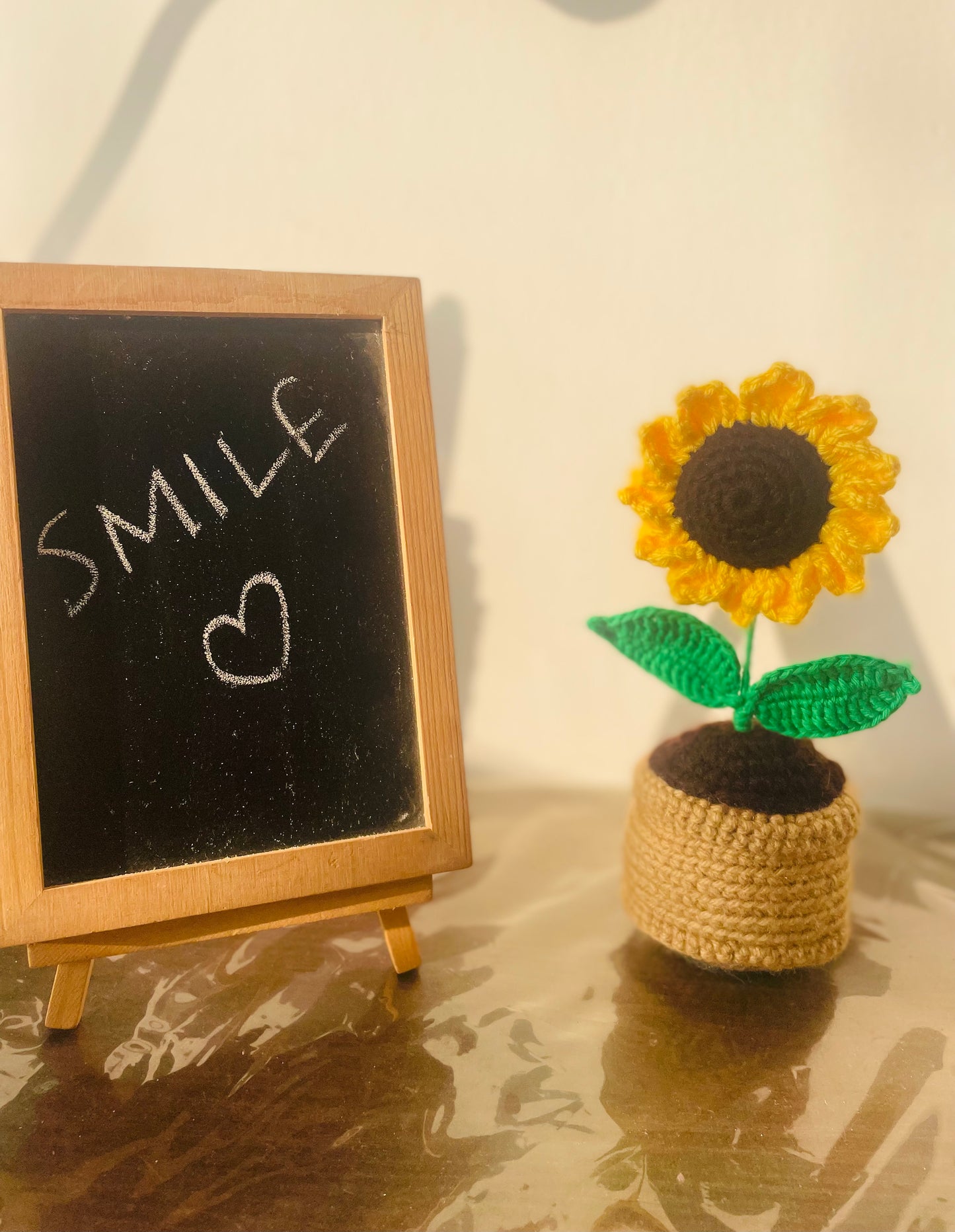 Crochet Sunflower Pot