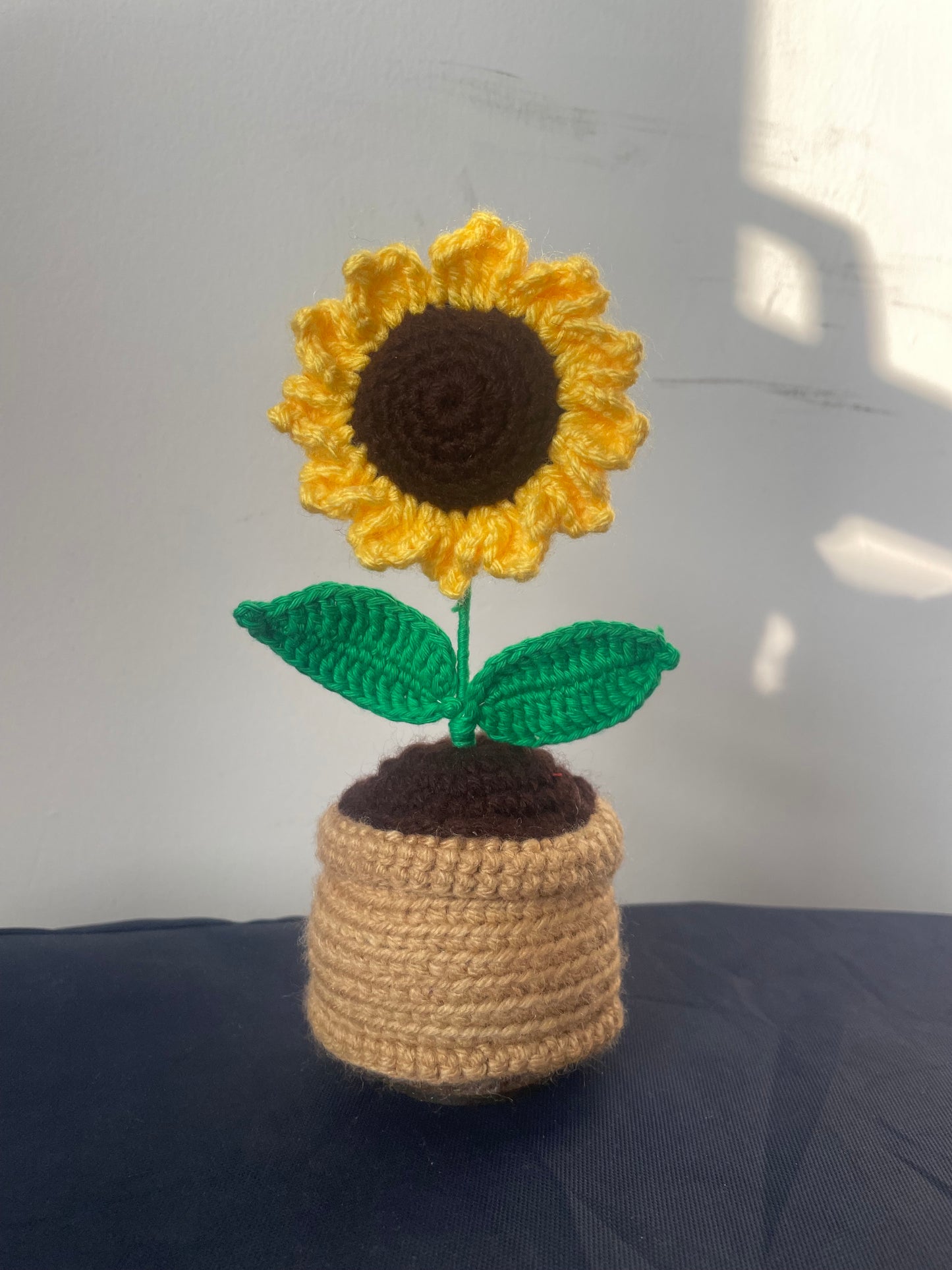 Crochet Sunflower Pot