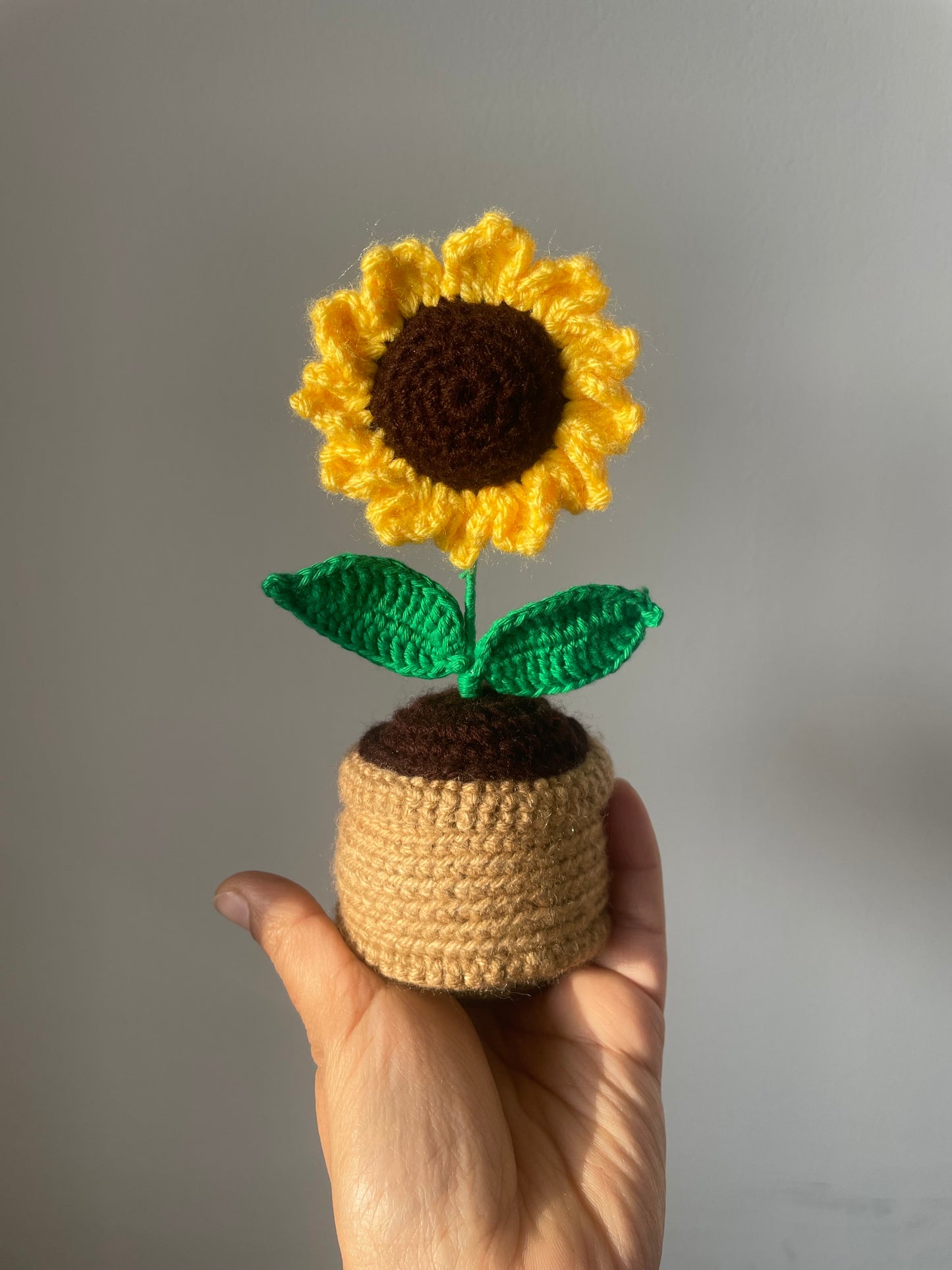 Crochet Sunflower Pot