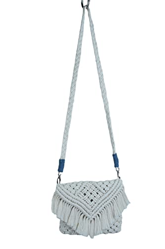 Macrame Boho Sling Handbag - Offwhite